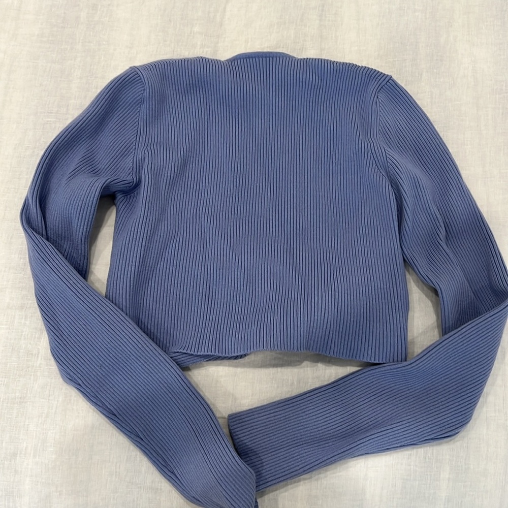 Gauge81 Lifa Cornflower Blue Cropped Sweater With… - image 4